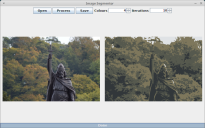 A screenshot of ImageSegmentorDemo with an image of King Alfred the Great segmented into 4 colours