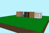 A screenshot of the sandbox game with a few of the blocks visible